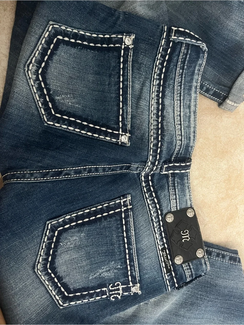 Desigual Women’s Blue Washed Boyfriend Jeans with Contrast Stitching